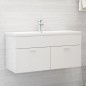 vidaXL Mueble con lavabo madera de ingeniería blanco brillante vidaXL Mueble con lavabo madera de ingeniería blanco brillante