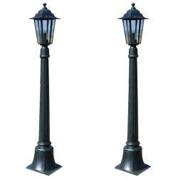 vidaXL Farolas de jardín Preston 2 piezas 105 cm