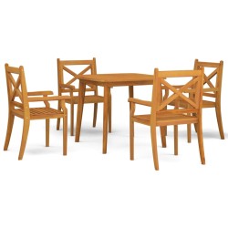 vidaXL Juego de comedor de jardín 5 piezas madera maciza de acacia