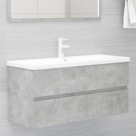 vidaXL Mueble con lavabo madera de ingeniería gris hormigón