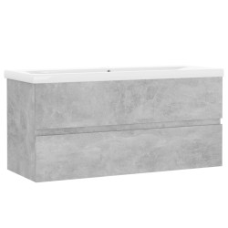 vidaXL Mueble con lavabo madera de ingeniería gris hormigón