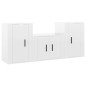 vidaXL Set de muebles de TV 3 pzas madera contrachapada blanco brillo vidaXL Set de muebles de TV 3 pzas madera contrachapada blanco brillo
