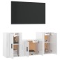 vidaXL Set de muebles de TV 3 pzas madera contrachapada blanco brillo vidaXL Set de muebles de TV 3 pzas madera contrachapada blanco brillo