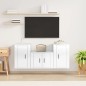 vidaXL Set de muebles de TV 3 pzas madera contrachapada blanco brillo