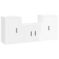 vidaXL Set de muebles de TV 3 pzas madera contrachapada blanco brillo