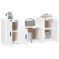 vidaXL Set de muebles de TV 3 pzas madera contrachapada blanco brillo