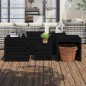 vidaXL Juego de cajas de jardín 4 piezas madera maciza de pino negro vidaXL Juego de cajas de jardín 4 piezas madera maciza de pino negro