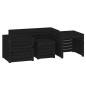 vidaXL Juego de cajas de jardín 4 piezas madera maciza de pino negro vidaXL Juego de cajas de jardín 4 piezas madera maciza de pino negro
