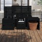 vidaXL Juego de cajas de jardín 4 piezas madera maciza de pino negro vidaXL Juego de cajas de jardín 4 piezas madera maciza de pino negro