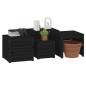 vidaXL Juego de cajas de jardín 4 piezas madera maciza de pino negro vidaXL Juego de cajas de jardín 4 piezas madera maciza de pino negro