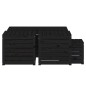 vidaXL Juego de cajas de jardín 4 piezas madera maciza de pino negro vidaXL Juego de cajas de jardín 4 piezas madera maciza de pino negro