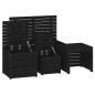 vidaXL Juego de cajas de jardín 4 piezas madera maciza de pino negro vidaXL Juego de cajas de jardín 4 piezas madera maciza de pino negro