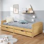 vidaXL Sofá cama con 2 cajones madera maciza pino IRUN 90x200cm vidaXL Sofá cama con 2 cajones madera maciza pino IRUN 90x200cm