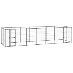 vidaXL Perrera de exterior de acero 16,94 m²