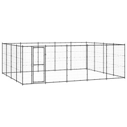 vidaXL Perrera de exterior de acero 24,2 m²