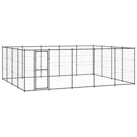 vidaXL Perrera de exterior de acero 24,2 m²
