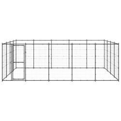 vidaXL Perrera de exterior de acero 24,2 m²