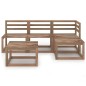 vidaXL Muebles de jardín 5 pzas cojines madera pino impregnada marrón vidaXL Muebles de jardín 5 pzas cojines madera pino impregnada marrón