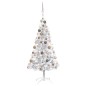 vidaXL Árbol de Navidad preiluminado con luces y bolas plateado 150 cm vidaXL Árbol de Navidad preiluminado con luces y bolas plateado 150 cm