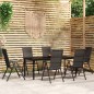 vidaXL Juego de comedor para jardín 7 piezas negro vidaXL Juego de comedor para jardín 7 piezas negro