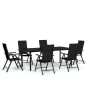 vidaXL Juego de comedor para jardín 7 piezas negro vidaXL Juego de comedor para jardín 7 piezas negro