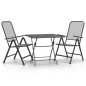 vidaXL Set de comedor de jardín 3 pzas malla metal expandido antracita vidaXL Set de comedor de jardín 3 pzas malla metal expandido antracita