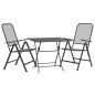 vidaXL Set de comedor de jardín 3 pzas malla metal expandido antracita vidaXL Set de comedor de jardín 3 pzas malla metal expandido antracita