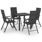 vidaXL Juego de comedor para jardín 5 piezas negro vidaXL Juego de comedor para jardín 5 piezas negro
