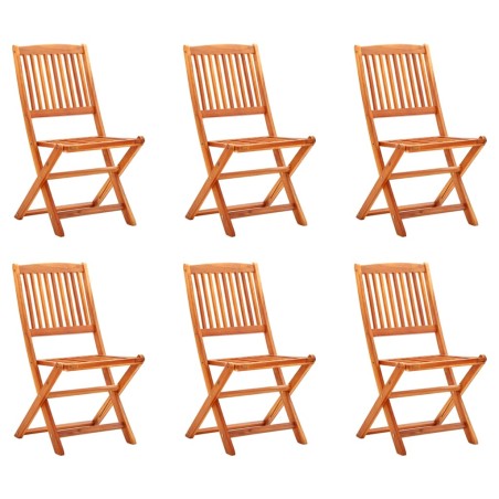 vidaXL Sillas de jardín plegables 6 pzas madera maciza de eucalipto
