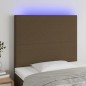 vidaXL Cabecero con luces LED tela marrón oscuro 80x5x118/128 cm vidaXL Cabecero con luces LED tela marrón oscuro 80x5x118/128 cm