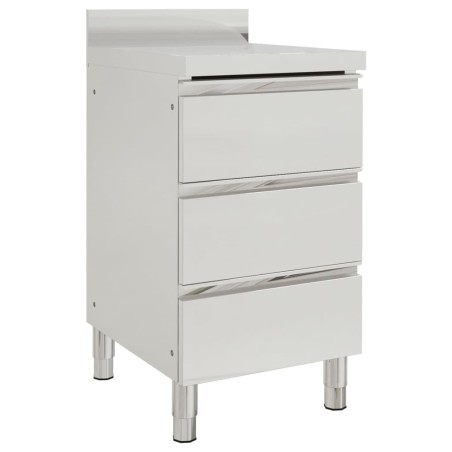 vidaXL Armarios de cocina comercial 3 cajones acero inoxidable 2 uds