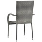 vidaXL Juego de comedor de jardín de 3 piezas gris vidaXL Juego de comedor de jardín de 3 piezas gris