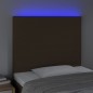 vidaXL Cabecero con luces LED tela marrón oscuro 80x5x118/128 cm vidaXL Cabecero con luces LED tela marrón oscuro 80x5x118/128 cm