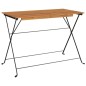 vidaXL Muebles cafetería plegables 7 pzas madera maciza acacia y acero vidaXL Muebles cafetería plegables 7 pzas madera maciza acacia y acero