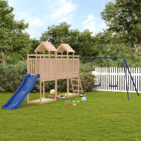 vidaXL Parque infantil de exterior madera maciza de pino