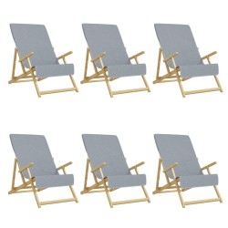 vidaXL Toallas de playa 6 uds tela gris 400 g/m² 60x135 cm