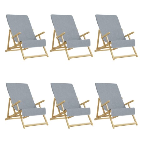 vidaXL Toallas de playa 6 uds tela gris 400 g/m² 60x135 cm