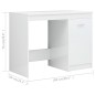 vidaXL Escritorio de madera de ingeniería blanco brillo 140x50x76 cm vidaXL Escritorio de madera de ingeniería blanco brillo 140x50x76 cm