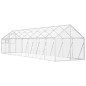 vidaXL Pajarera de aluminio color plateado 1,79x8x1,85 m