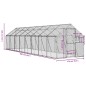 vidaXL Pajarera de aluminio color plateado 1,79x8x1,85 m