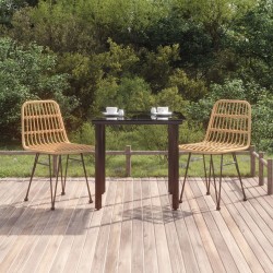 vidaXL Juego de comedor de jardín 3 piezas ratán sintético