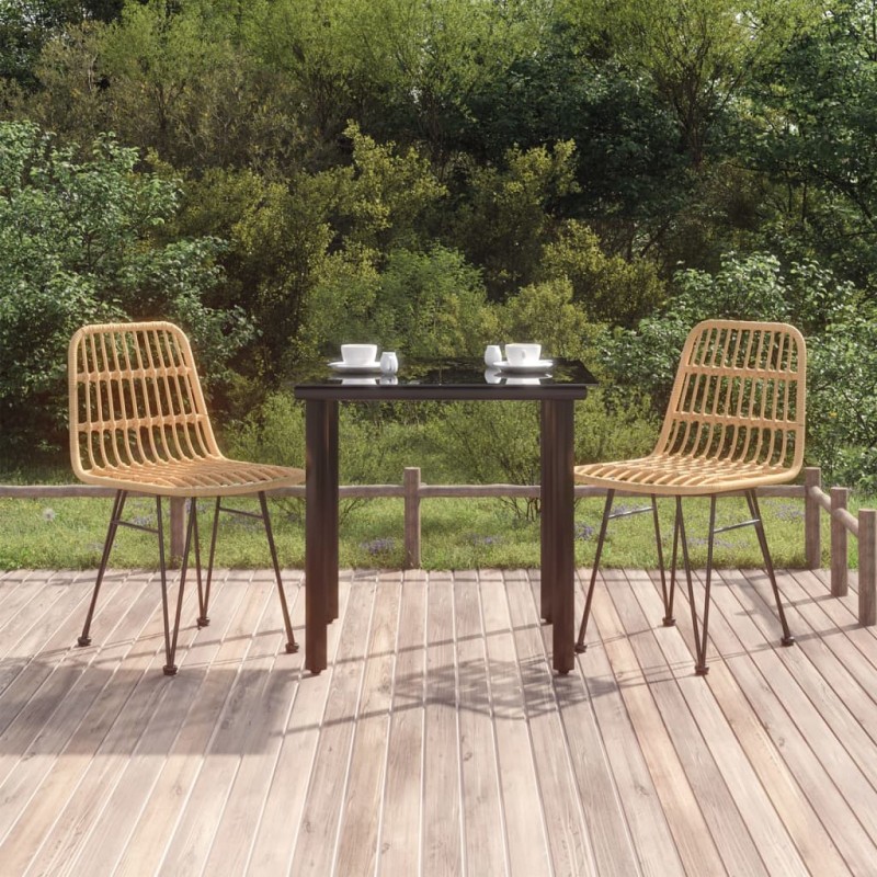 vidaXL Juego de comedor de jardín 3 piezas ratán sintético vidaXL Juego de comedor de jardín 3 piezas ratán sintético