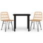 vidaXL Juego de comedor de jardín 3 piezas ratán sintético vidaXL Juego de comedor de jardín 3 piezas ratán sintético