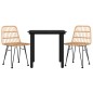 vidaXL Juego de comedor de jardín 3 piezas ratán sintético vidaXL Juego de comedor de jardín 3 piezas ratán sintético