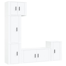 vidaXL Set de muebles para TV 5 piezas madera contrachapada blanco