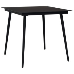 vidaXL Set de comedor de jardín 5 pzas cuerda de algodón y acero negro