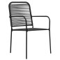 vidaXL Set de comedor de jardín 5 pzas cuerda de algodón y acero negro vidaXL Set de comedor de jardín 5 pzas cuerda de algodón y acero negro