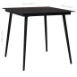 vidaXL Set de comedor de jardín 5 pzas cuerda de algodón y acero negro vidaXL Set de comedor de jardín 5 pzas cuerda de algodón y acero negro