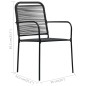 vidaXL Set de comedor de jardín 5 pzas cuerda de algodón y acero negro vidaXL Set de comedor de jardín 5 pzas cuerda de algodón y acero negro