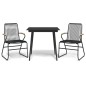 vidaXL Juego de comedor de jardín 3 piezas ratán PVC negro vidaXL Juego de comedor de jardín 3 piezas ratán PVC negro